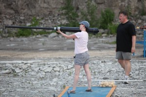 I shoot like a girl. Which is to say, with a shoulder mounted bazooka, hitting the target the first time.