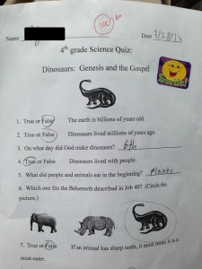 Grade Four Creationist Science Quiz. 